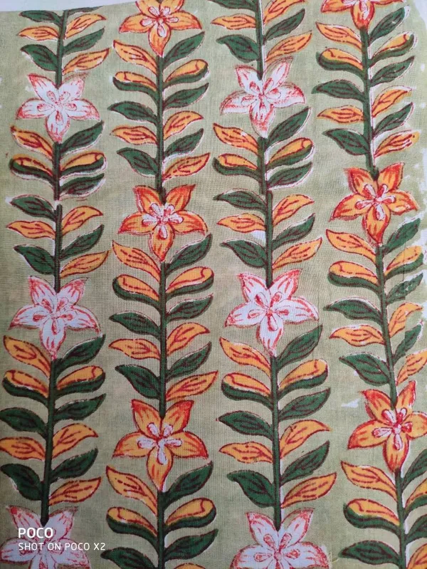 Indian_Floral_Block_Print_Cotton_Fabric:_Soft_Sewing_Material