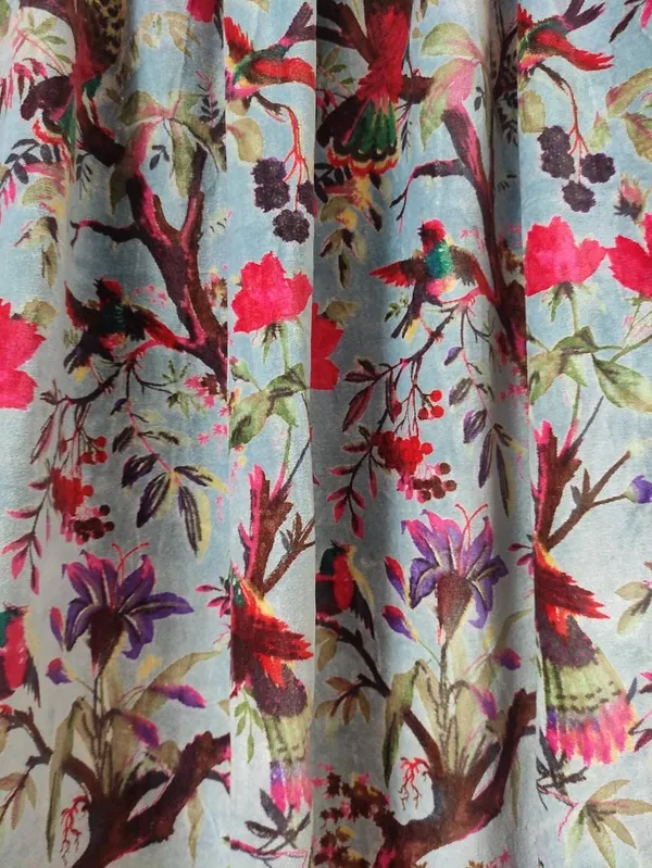 Vintage_Style_Bird_Print_Cotton_Velvet_Curtain_Set:_Boho_Luxury_Drapes