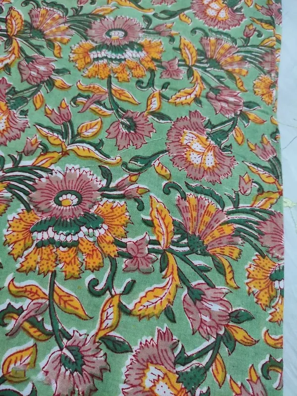 Indian_Hand_Block_Print_Cotton_Fabric:_Floral_Craft_Material