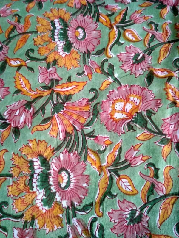 Indian_Hand_Block_Print_Cotton_Fabric:_Floral_Craft_Material