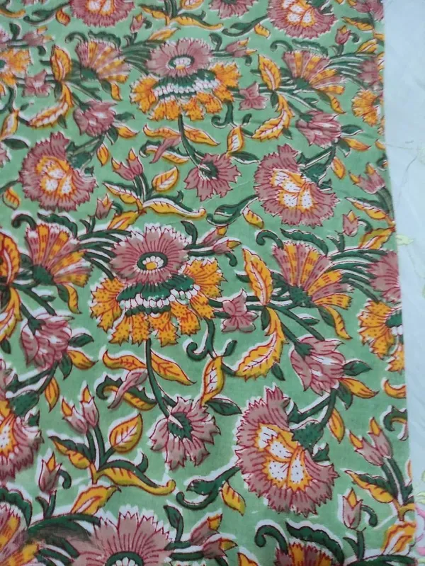 Indian_Hand_Block_Print_Cotton_Fabric:_Floral_Craft_Material