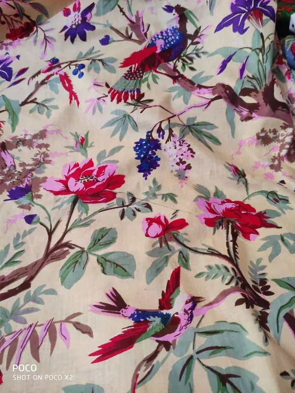 Floral_Bird_Print_Cotton_Fabric:_Frida_Kahlo_Inspired_Craft_Fabric