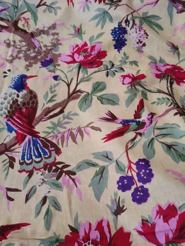 Floral_Bird_Print_Cotton_Fabric:_Frida_Kahlo_Inspired_Craft_Fabric