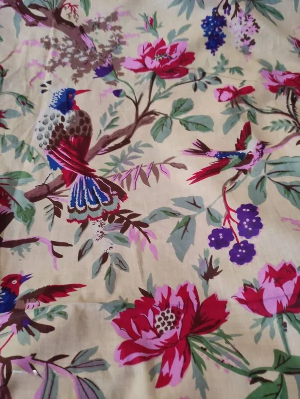 Floral_Bird_Print_Cotton_Fabric:_Frida_Kahlo_Inspired_Craft_Fabric