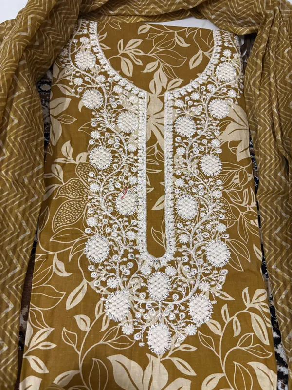 Mustard_Yellow_Unstitched_Cotton_Suit_Set_For_Women