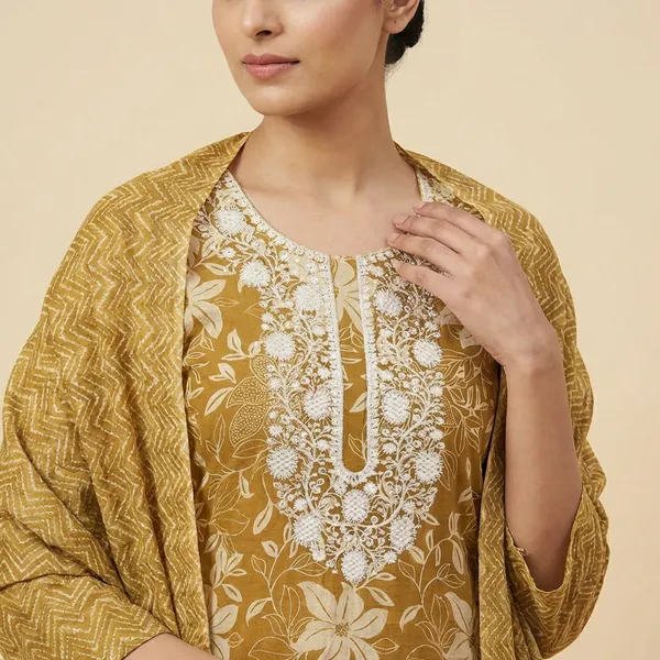 Mustard_Yellow_Unstitched_Cotton_Suit_Set_For_Women