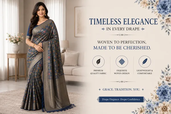 Peacock_Blue_And_Purple_Silk_Saree_For_Women