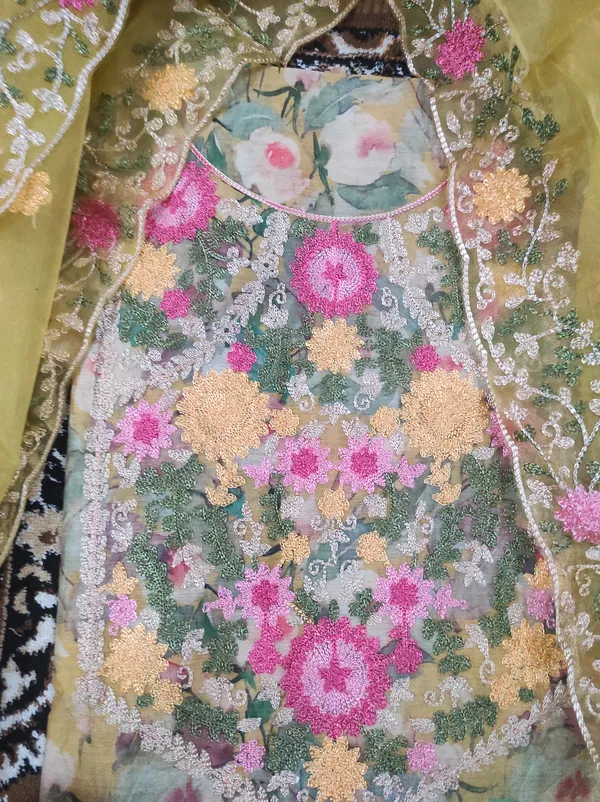 Lemon_Colour_Chanderi_Unstitched_Suit_Set_With_Dupatta_For_Women