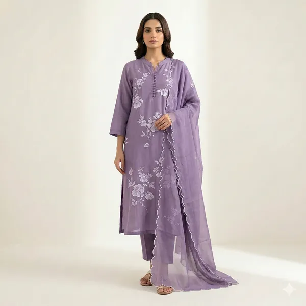 Lavender_Hosiery_Silk_3_Piece_Stiched_Suit_With_Dupatta_For_Women