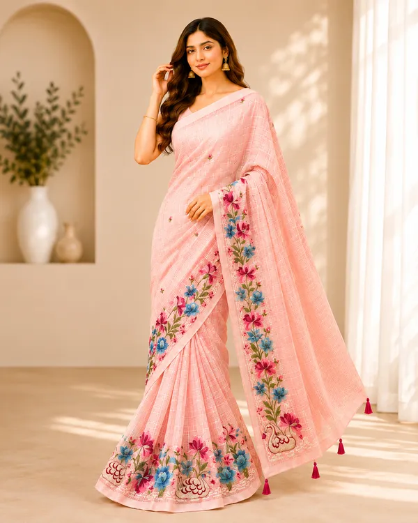 Kota_doria_saree_with_embroidery