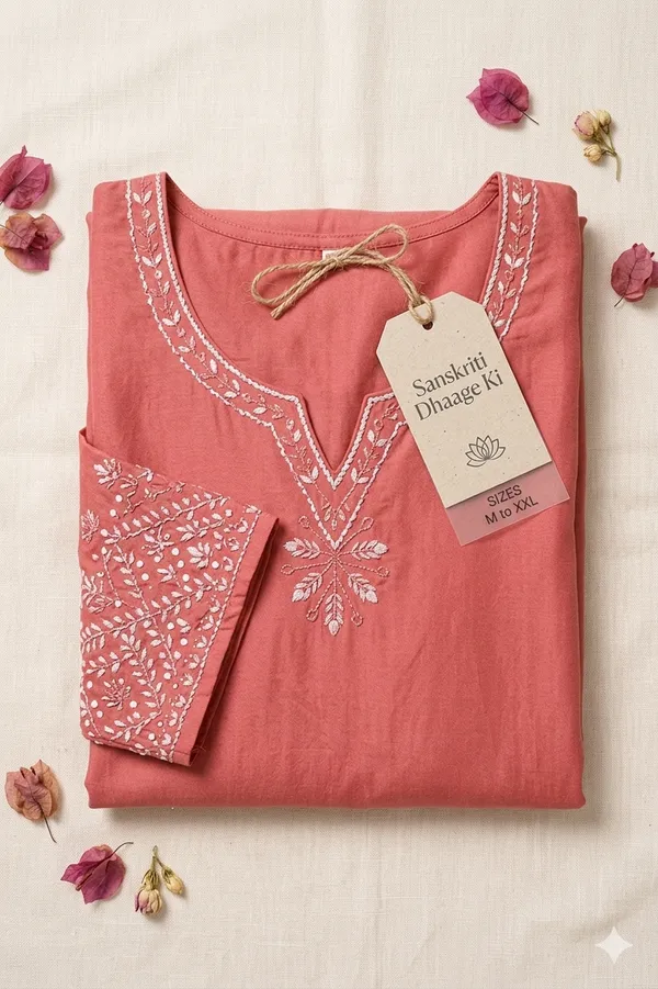Long_stiched_two_piece_kurti_set_with_hand_embrodery