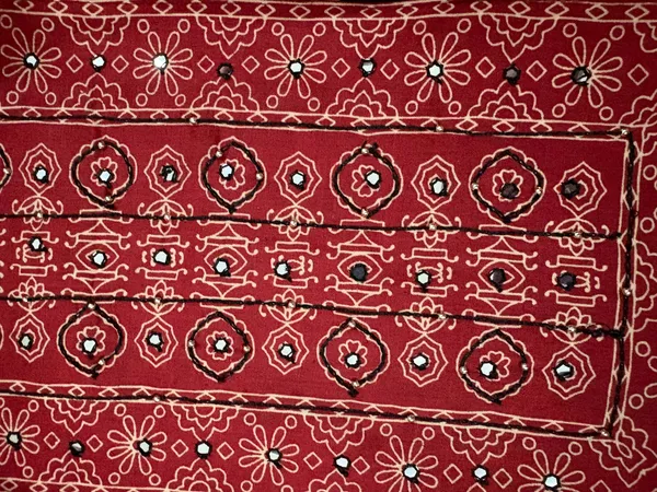 Red_And_Black_Colour_Cotton_Unstitched_Ajrak_Print_Suit_With_Dupatta_For_Women