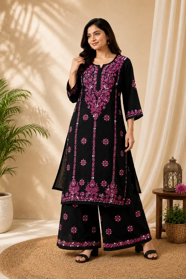 Rayon_cotton_chikankari_kurti_2_piece_set_with_hand_embroidery