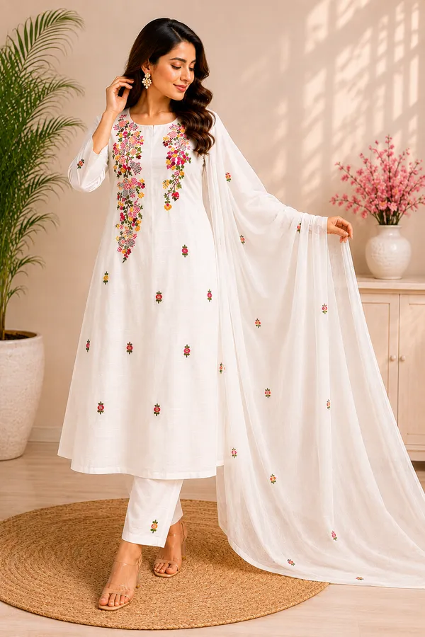 Stiched_3_piece_cotton_linen_kurti_set_with_hand_embroidery