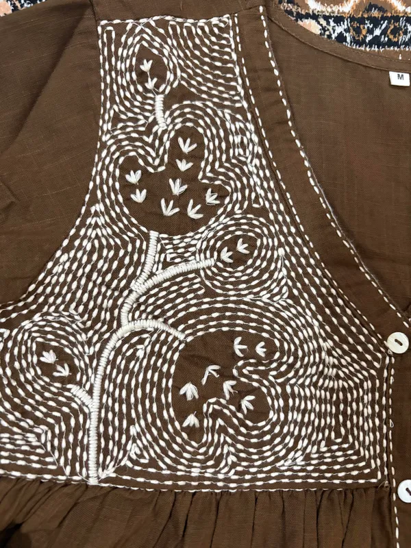 Brown_code_set_With_White_Embroidery_Cotton_For_Women