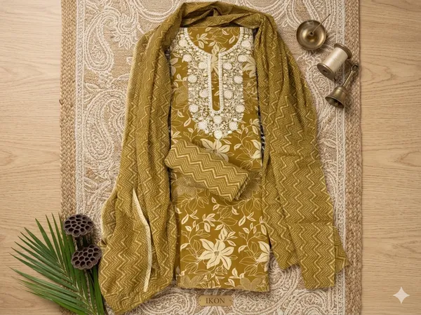 Mustard_Yellow_Unstitched_Cotton_Suit_Set_For_Women
