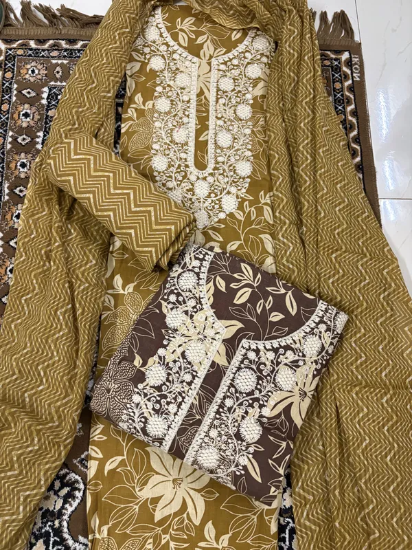 Mustard_Yellow_Unstitched_Cotton_Suit_Set_For_Women