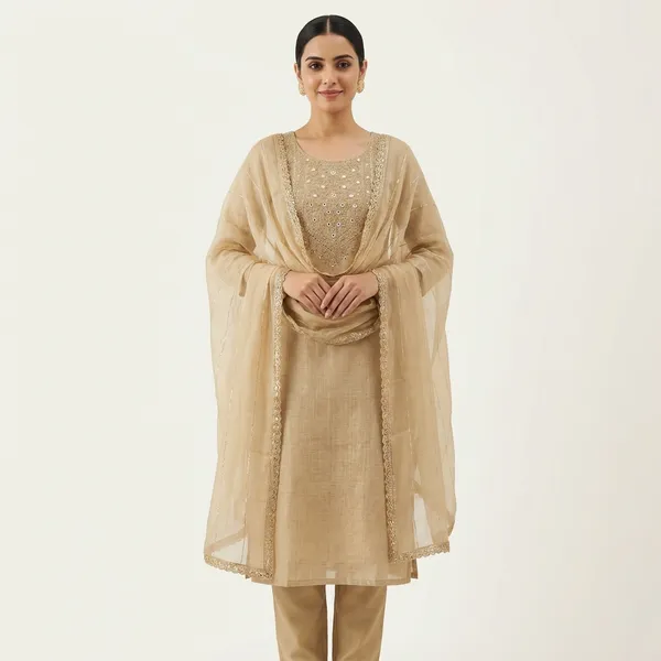 Unstitched_Beige_Maheshwari_Handloom_Suit_For_Women