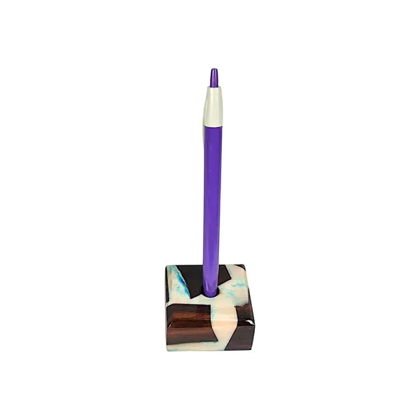 Wooden_Pen_Holder_With_Turquoise_Inlay