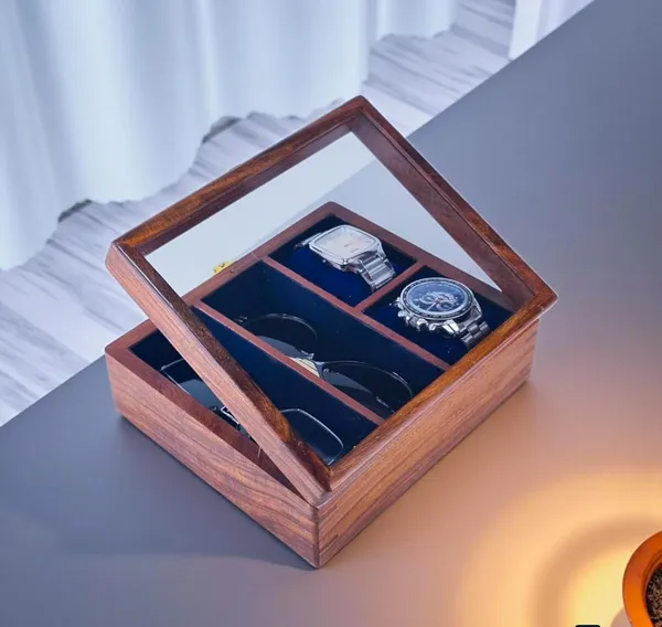 Wooden_Watch_And_Sunglasses_Display_Box_With_Glass_Top