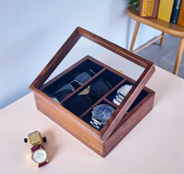 Wooden_Watch_And_Sunglasses_Display_Box_With_Glass_Top