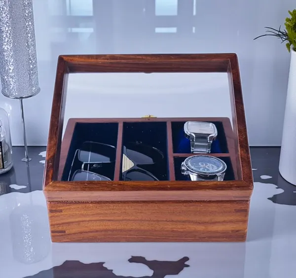 Wooden_Watch_And_Sunglasses_Display_Box_With_Glass_Top