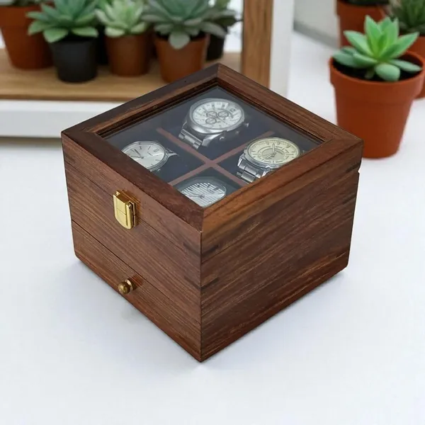 Wooden_Watch_Storage_Box_With_Drawer