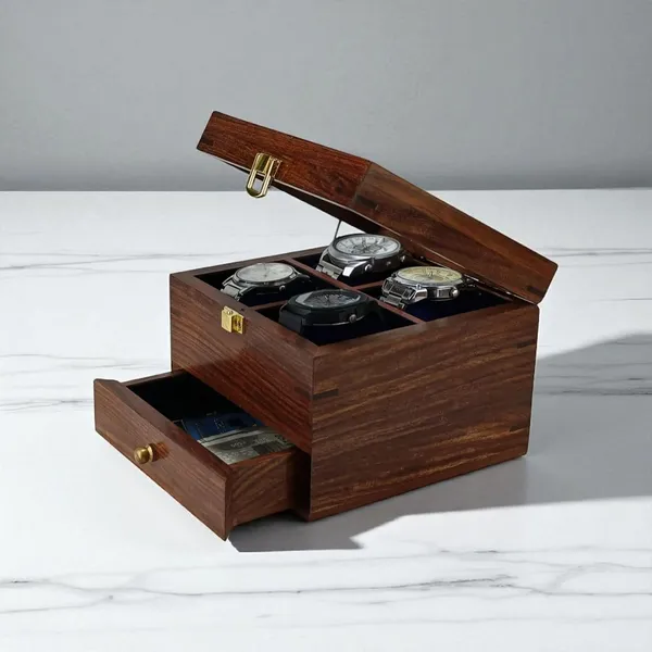 Wooden_Watch_Storage_Box_With_Drawer