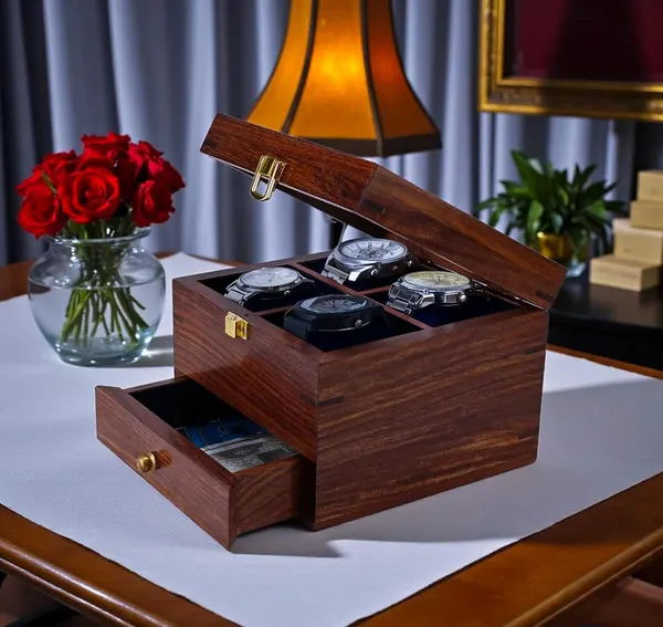Wooden_Watch_Storage_Box_With_Drawer