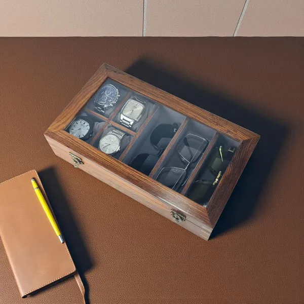Wooden_Watch_Display_Box_With_Glass_Top