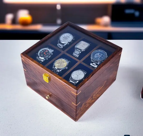 Wooden_Watch_Display_Box_With_Glass_Top