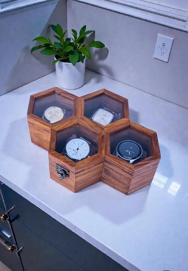 Wooden_Hexagonal_Watch_Storage_Box