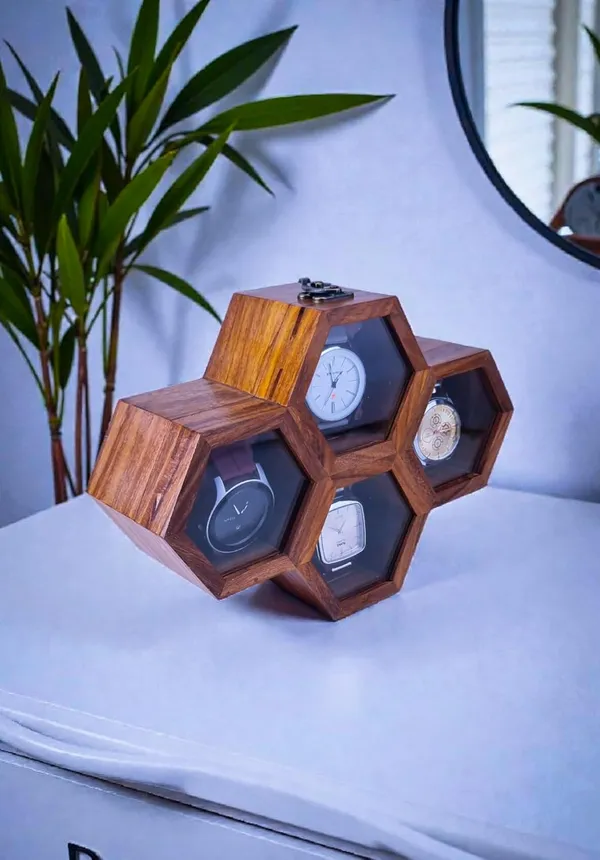 Wooden_Hexagonal_Watch_Storage_Box