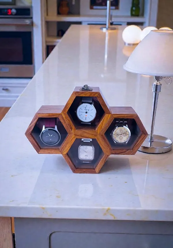 Wooden_Hexagonal_Watch_Storage_Box