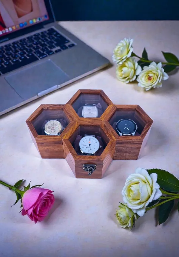 Wooden_Hexagonal_Watch_Storage_Box