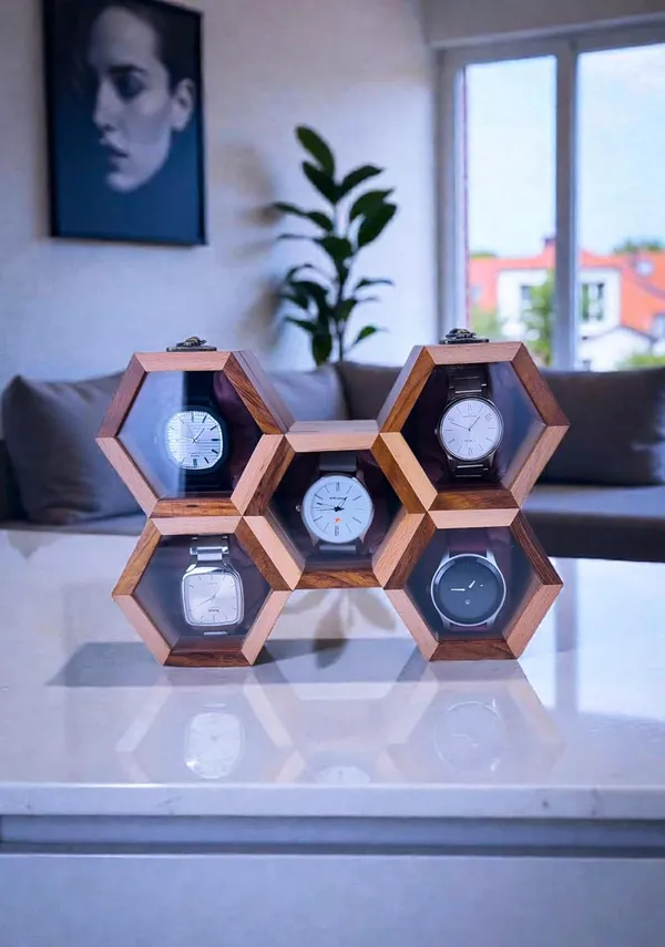 Wooden_Hexagonal_Watch_Storage_Box