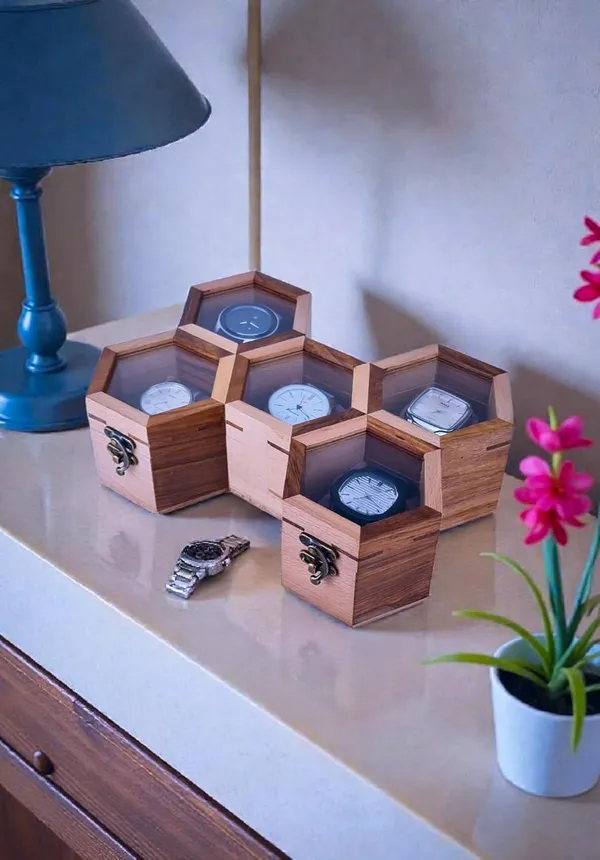 Wooden_Hexagonal_Watch_Storage_Box