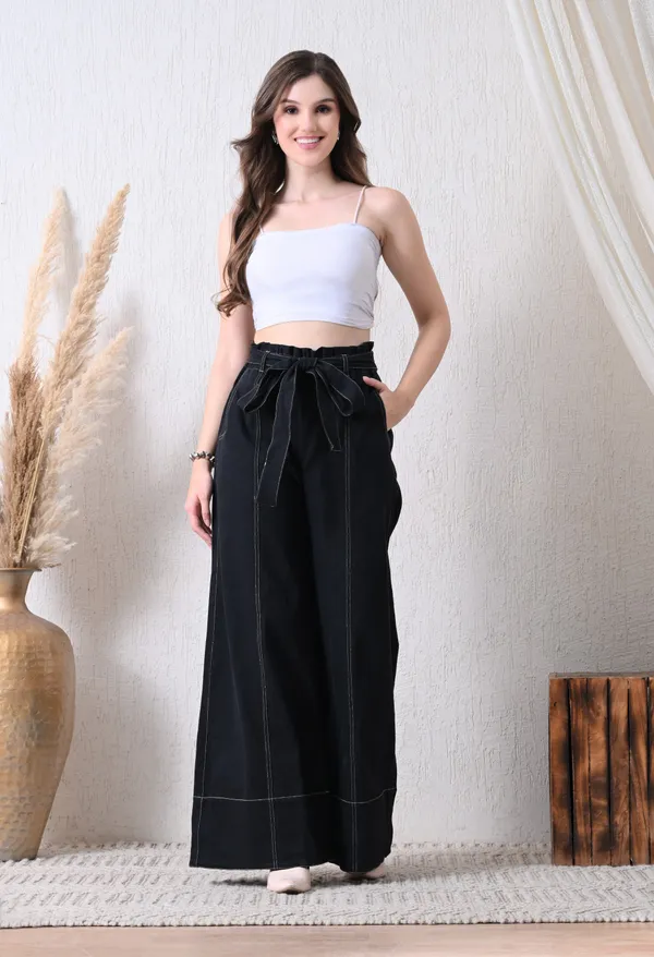 Navy_Blue_High_Waist_Tie_Up_Wide_Leg_Pants_For_Women