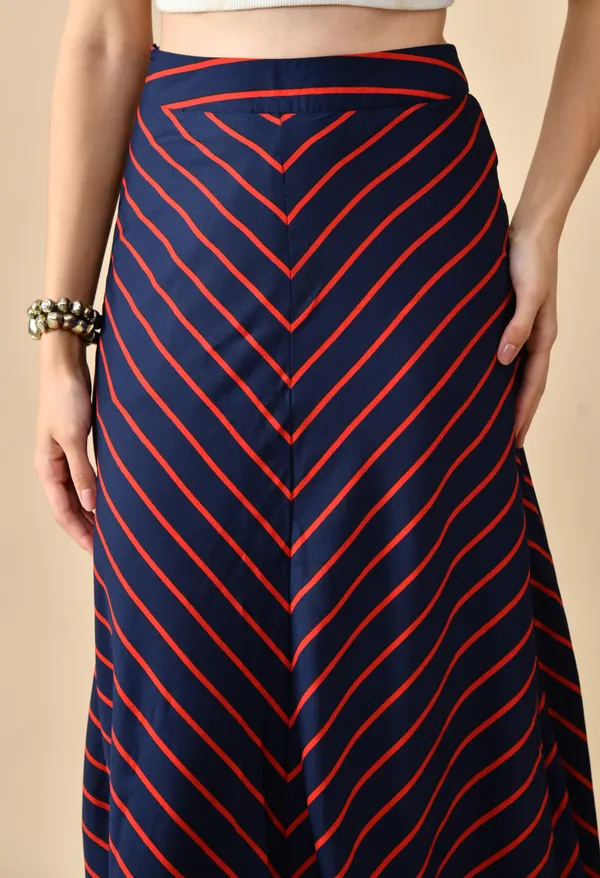 Blue_And_Red_Chevron_Stripe_Skirt_For_Women