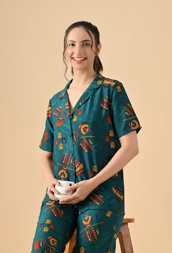 Teal_Green_Ethnic_Motif_Printed_Lounge_Co_Ord_Set_For_Women