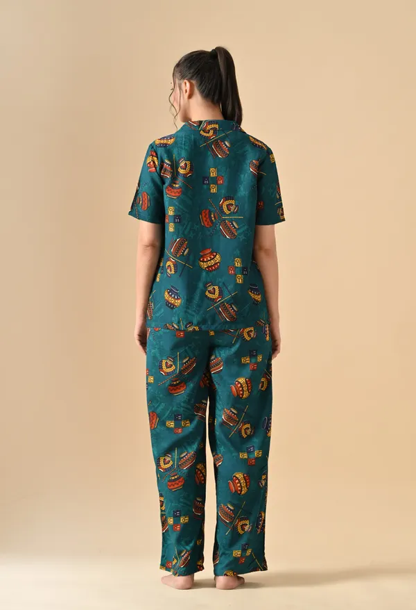 Teal_Green_Ethnic_Motif_Printed_Lounge_Co_Ord_Set_For_Women
