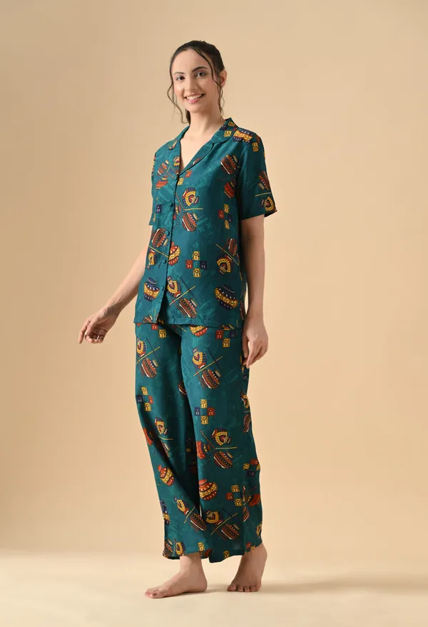 Teal_Green_Ethnic_Motif_Printed_Lounge_Co_Ord_Set_For_Women