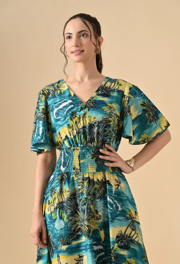 Green_Island_Breeze_Smocked_Waist_Maxi_Dress_For_Women