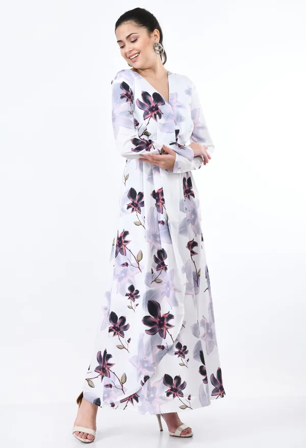 White_Elegant_Floral_Print_Maxi_Dress_For_Women