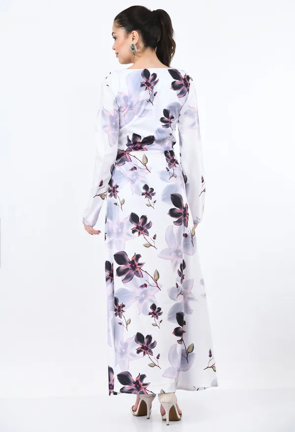White_Elegant_Floral_Print_Maxi_Dress_For_Women