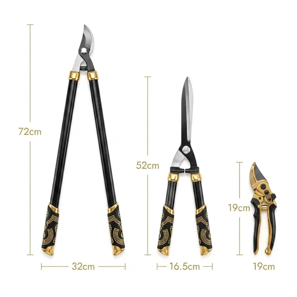 Ingco_3-Piece_Garden_Tool_Set_-_29"_Lopper,_23"_Hedge_Shear,_&_8.5"_Pruning_Shear_Hlt76033_Hedge_Shear_(30_Cm)