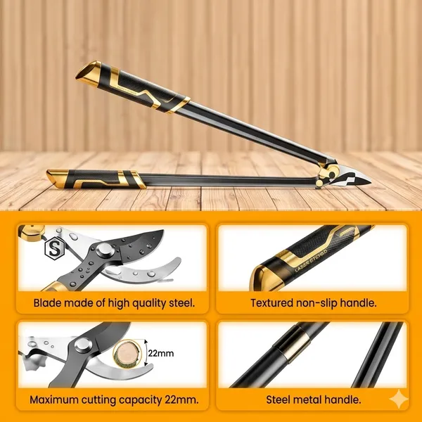 Ingco_3-Piece_Garden_Tool_Set_-_29"_Lopper,_23"_Hedge_Shear,_&_8.5"_Pruning_Shear_Hlt76033_Hedge_Shear_(30_Cm)