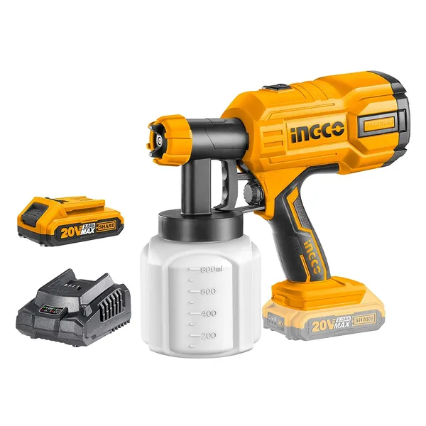 Ingco_20V_Cordless_Spray_Gun,_120Din-S,_800Ml/Min,_1000Ml_Container_Csgli20042_Hvlp_Sprayer_(Multicolour)
