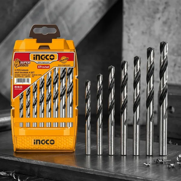 Ingco_Akdb1088_8Pcs_Hss_Twist_Drill_Bit_Set_(3-10Mm)_For_Metal_Work
