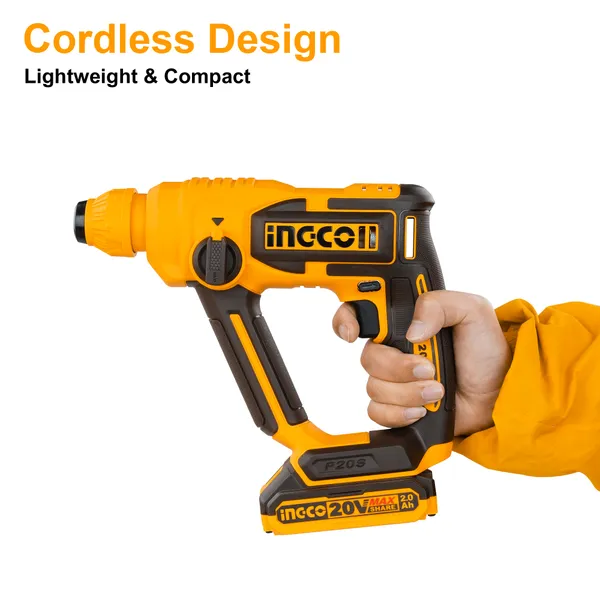 Ingco_Crhli201681_,2Ah_Battery,_With_Charger_20V_Cordless_Sds-Plus_Rotary_Hammer_Drill_(16_Mm_Chuck_Size,_480_W)